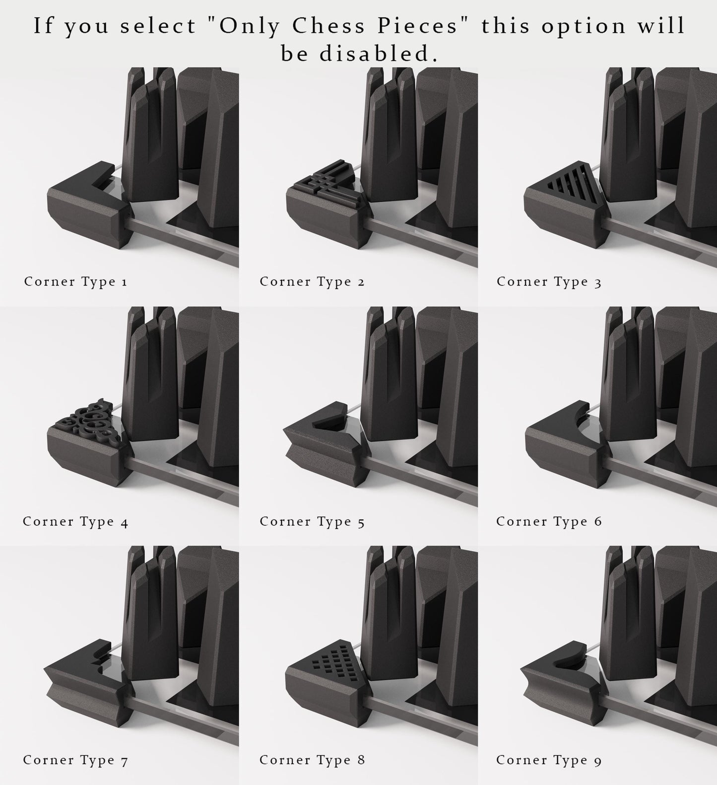 Modern Glass Chess Set: Weighted PLA Pieces, Handmade