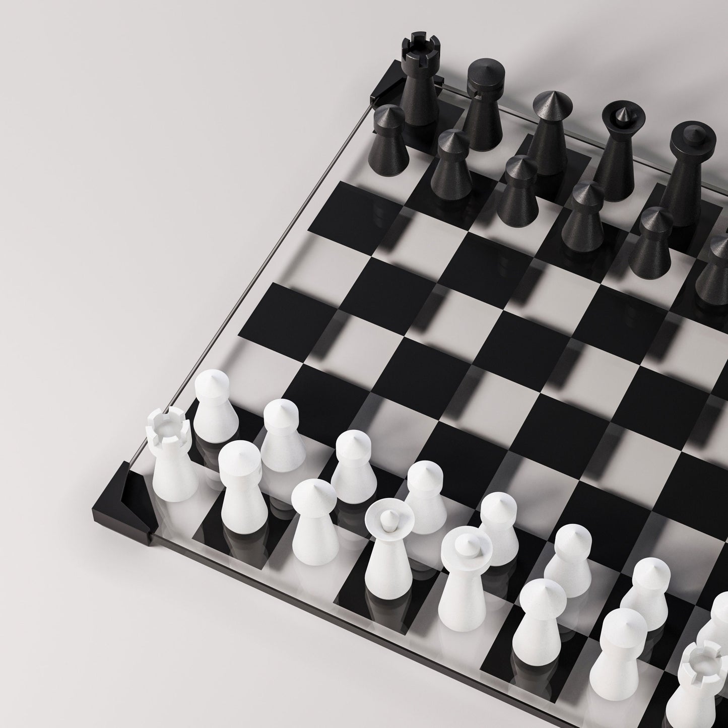 Modern Glass Chess Set: Weighted Pieces, Unique Design